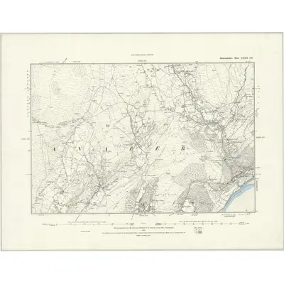 1887 Map of Merionethshire XXXII.SE, 1888 Print