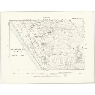 1887 Map of Merionethshire XXXII.SW, 1888 Print