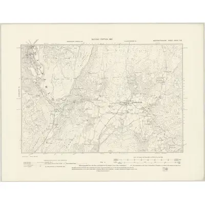 1900 Map of Merionethshire XXXIII.NE, 1901 Print