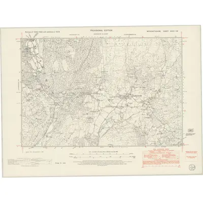 1949 Map of Merionethshire XXXIII.NE, 1954 Print