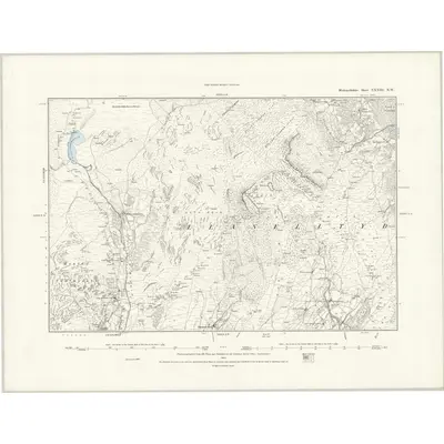 1887 Map of Merionethshire XXXIII.NW, 1888 Print