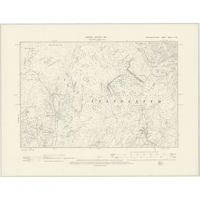 1900 Map of Merionethshire XXXIII.NW, 1901 Print