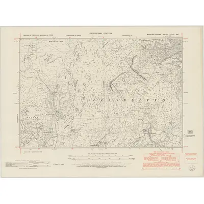 1949 Map of Merionethshire XXXIII.NW, 1953 Print