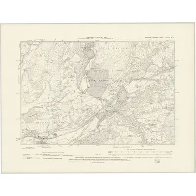 1900 Map of Merionethshire XXXIII.SE, 1901 Print