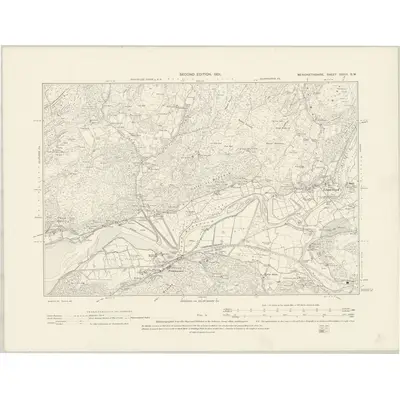 1900 Map of Merionethshire XXXIII.SW, 1901 Print