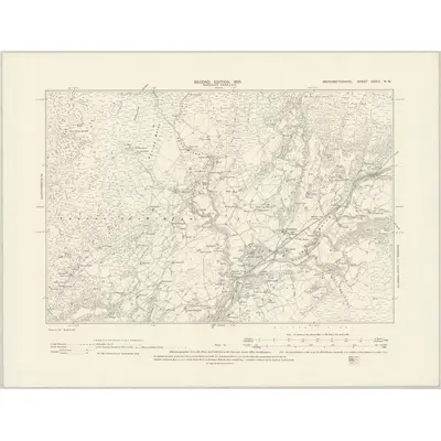 1900 Map of Merionethshire XXXIV.NW, 1901 Print