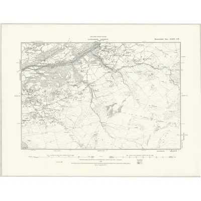 1887 Map of Merionethshire XXXIV.SW, 1888 Print