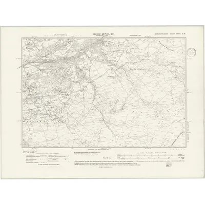 1900 Map of Merionethshire XXXIV.SW, 1939 Print