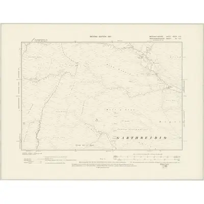 1900 Map of Merionethshire XXXIX.NE, 1901 Print