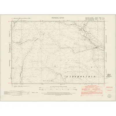 1949 Map of Merionethshire XXXIX.NE, 1953 Print
