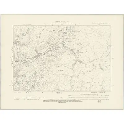 1900 Map of Merionethshire XXXIX.NW, 1901 Print
