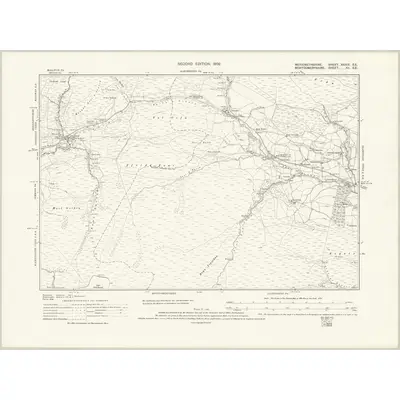 1900 Map of Merionethshire XXXIX.SE, 1932 Print