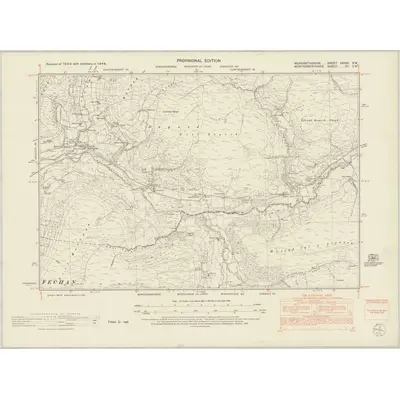 1949 Map of Merionethshire XXXIX.SW, 1954 Print
