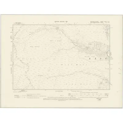 1900 Map of Merionethshire XXXV.NE, 1901 Print
