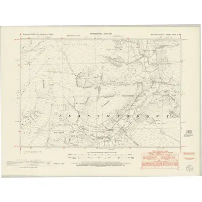 1949 Map of Merionethshire XXXV.SW, 1953 Print