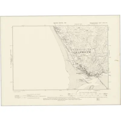 1900 Map of Merionethshire XXXVI.NW, 1901 Print