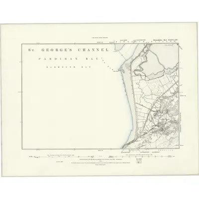 1887 Map of Merionethshire XXXVI.SW, 1888 Print