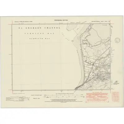 1938 Map of Merionethshire XXXVI.SW, 1948 Print