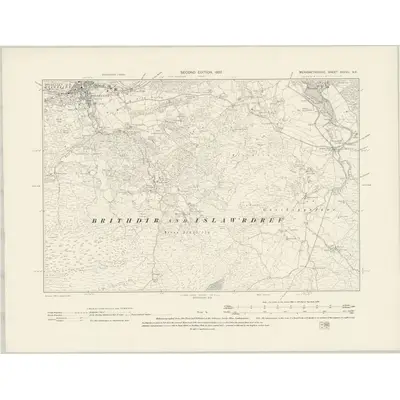 1900 Map of Merionethshire XXXVII.NE, 1902 Print