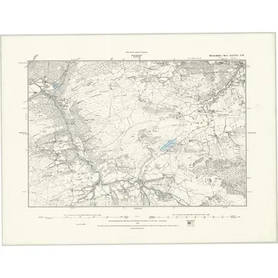 1887 Map of Merionethshire XXXVII.NW, 1888 Print