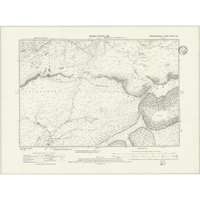 1900 Map of Merionethshire XXXVII.SW, 1935 Print