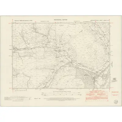 1949 Map of Merionethshire XXXVIII.NE, 1954 Print