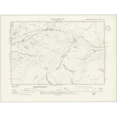1900 Map of Merionethshire XXXVIII.NW, 1939 Print