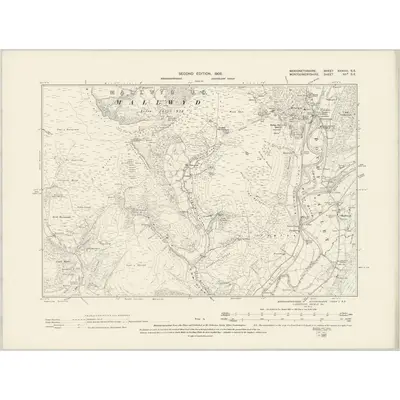 1900 Map of Merionethshire XXXVIII.SE, 1902 Print