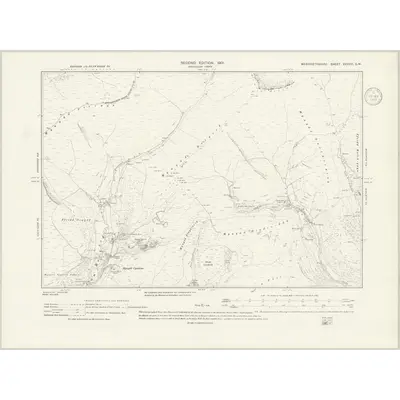 1900 Map of Merionethshire XXXVIII.SW, 1939 Print