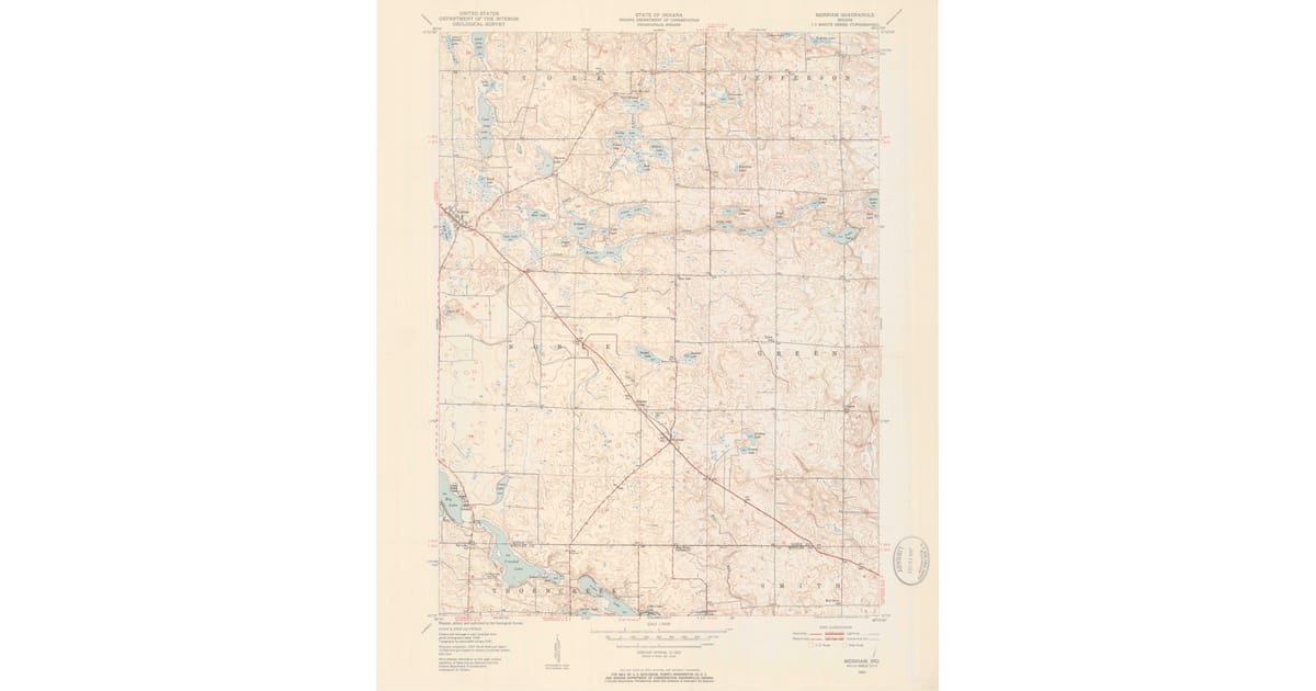 Old Maps of Port Mitchell IN for - Merriam Noble County In Usgs Topo 1951 P1953 Og 1200x630