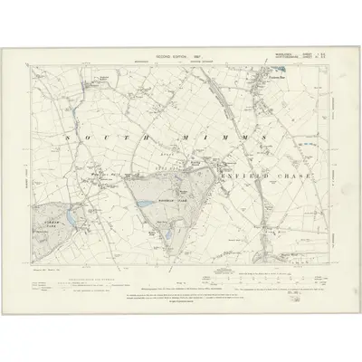 1895 Map of Middlesex I.SE, 1897 Print
