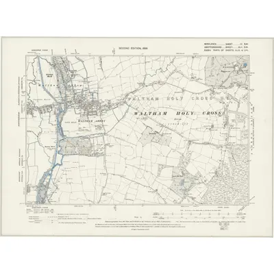 1895 Map of Middlesex III.SW, 1899 Print