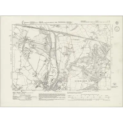 1938 Map of Middlesex IX.SE, 1943 Print