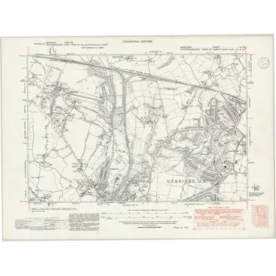 1938 Map of Middlesex IX.SE, 1947 Print