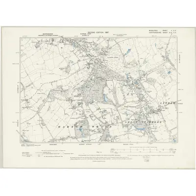 1894 Map of Middlesex V.SE, 1897 Print
