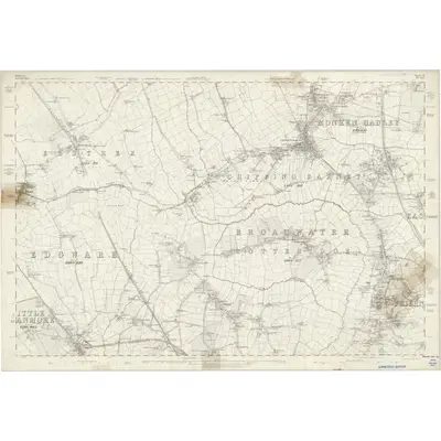 1863 Map of Middlesex VI, 1868 Print