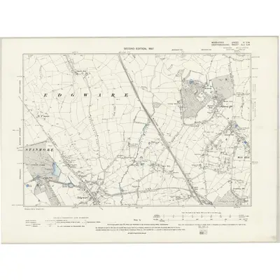 1895 Map of Middlesex VI.SW, 1897 Print