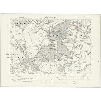 1894 Map of Middlesex VII.SW, 1897 Print