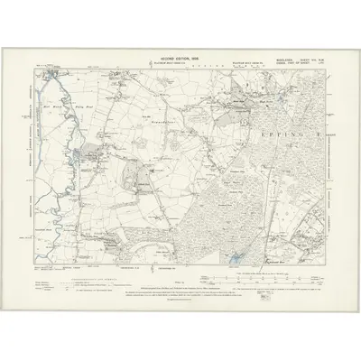 1895 Map of Middlesex VIII.NW, 1898 Print