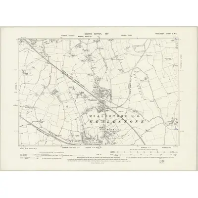 1894 Map of Middlesex X.NE, 1897 Print