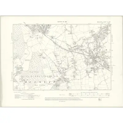 1911 Map of Middlesex X.NW, 1916 Print