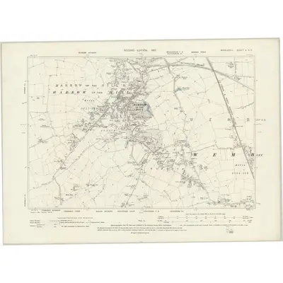 1894 Map of Middlesex X.SE, 1897 Print