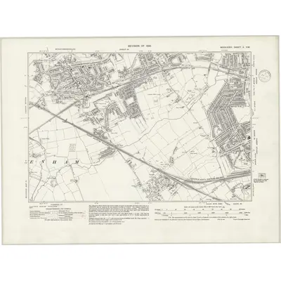 1935 Map of Middlesex X.SW, 1938 Print