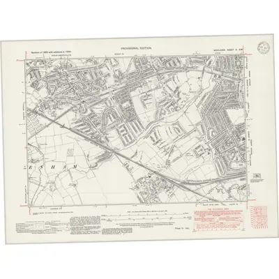 1938 Map of Middlesex X.SW, 1946 Print