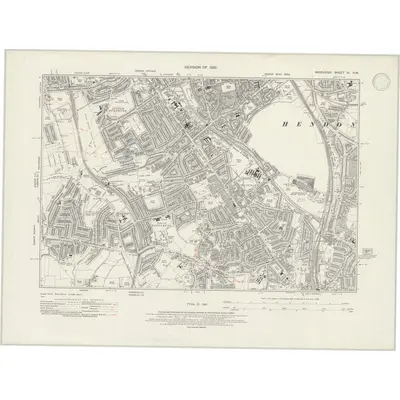 1935 Map of Middlesex XI.NW, 1947 Print