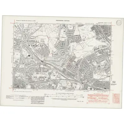 1938 Map of Middlesex XI.SW, 1947 Print