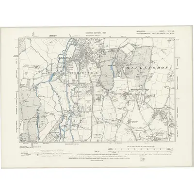 1894 Map of Middlesex XIV.NE, 1897 Print