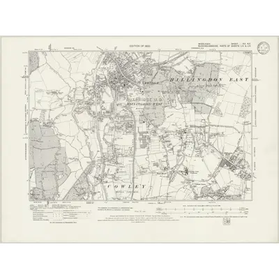 1913 Map of Middlesex XIV.NE, 1920 Print
