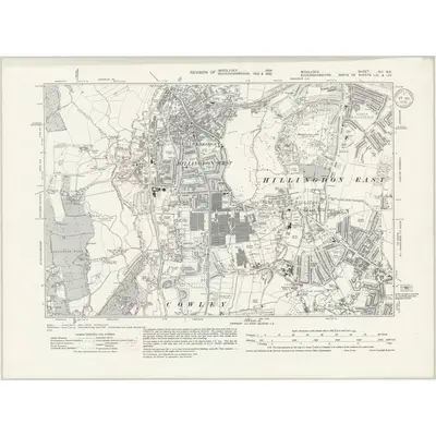 1934 Map of Middlesex XIV.NE, 1939 Print