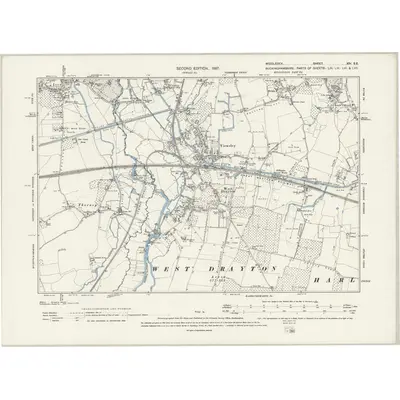 1894 Map of Middlesex XIV.SE, 1897 Print